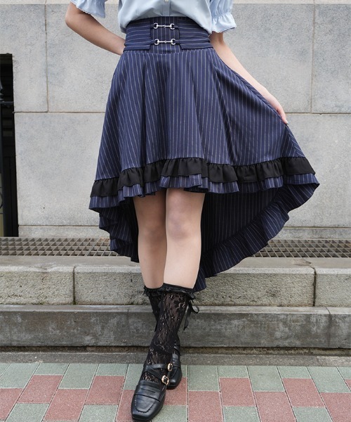 axes femme POETIQUE（アクシーズファムポエティック）の「ビット使フィッシュテールＳＫ（スカート・レディース・サックスブルー/ブラック/ネイビー・MEDIUM）」の3枚目の写真