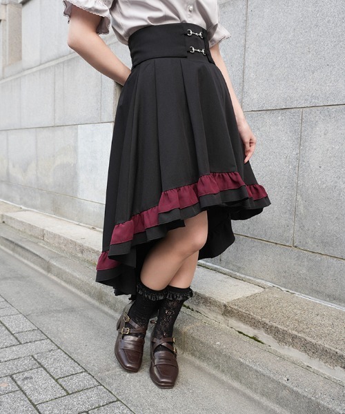 axes femme POETIQUE（アクシーズファムポエティック）の「ビット使フィッシュテールＳＫ（スカート・レディース・サックスブルー/ブラック/ネイビー・MEDIUM）」の2枚目の写真