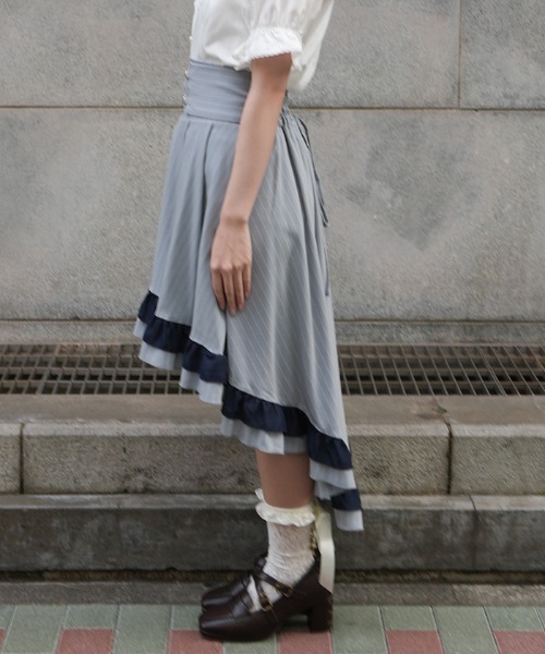 axes femme POETIQUE（アクシーズファムポエティック）の「ビット使フィッシュテールＳＫ（スカート・レディース・サックスブルー/ブラック/ネイビー・MEDIUM）」の5枚目の写真