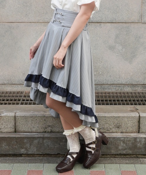 axes femme POETIQUE（アクシーズファムポエティック）の「ビット使フィッシュテールＳＫ（スカート・レディース・サックスブルー/ブラック/ネイビー・MEDIUM）」の7枚目の写真