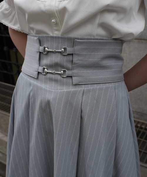 axes femme POETIQUE（アクシーズファムポエティック）の「ビット使フィッシュテールＳＫ（スカート・レディース・サックスブルー/ブラック/ネイビー・MEDIUM）」の8枚目の写真