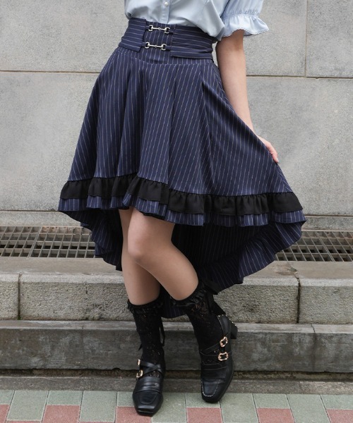 axes femme POETIQUE（アクシーズファムポエティック）の「ビット使フィッシュテールＳＫ（スカート・レディース・サックスブルー/ブラック/ネイビー・MEDIUM）」の11枚目の写真