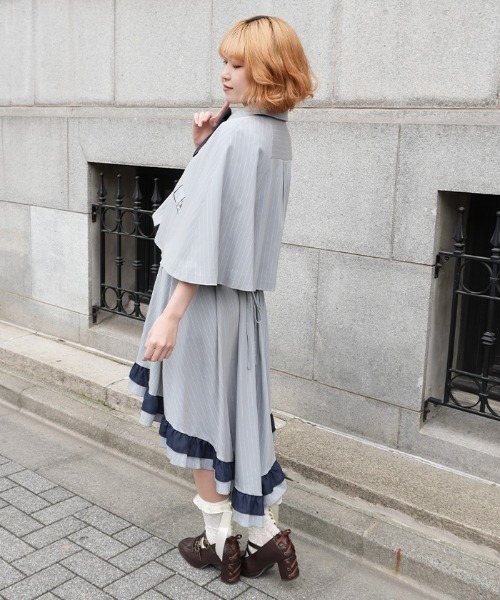 axes femme POETIQUE（アクシーズファムポエティック）の「ビット使フィッシュテールＳＫ（スカート・レディース・サックスブルー/ブラック/ネイビー・MEDIUM）」の16枚目の写真