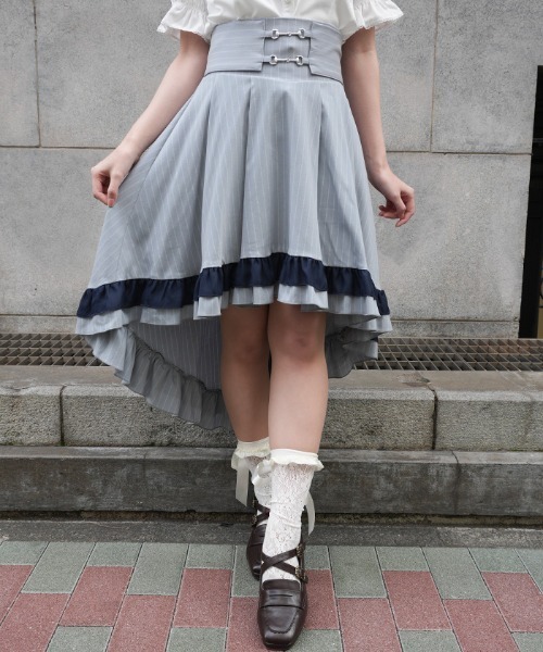 axes femme POETIQUE（アクシーズファムポエティック）の「ビット使フィッシュテールＳＫ（スカート・レディース・サックスブルー/ブラック/ネイビー・MEDIUM）」の4枚目の写真