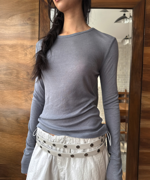 DIAGONAL（ダイアゴナル）の「WOOL BASIC TEE (blue)（Tシャツ/カットソー・レディース・その他・FREE）」の3枚目の写真