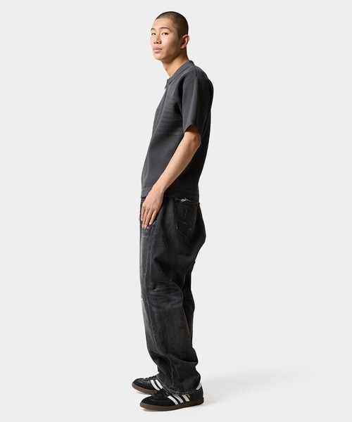 HUF(ハフ)の「MEGABLAST KNIT POLO TOP(ポロシャツ・メンズ・オフホワイト/チャコールグレー/パープル・XL/L/M/S/XXL)」の21枚目の写真