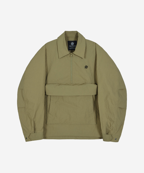 KALAPATTHAR(カラパタール)の「Nylon Taslan Half Zip-Up Anorak Jacket - KHAKI(ナイロンジャケット・メンズ・その他・MEDIUM/LARGE)」の5枚目の写真