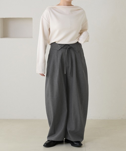 apres jour clair(アプレジュールクレア)の「【apres jour clair】リネンライクラップデザインパンツ(その他パンツ・レディース・チャコールグレー/ブラウン系その他/ベージュ・SMALL/MEDIUM/LARGE)」の21枚目の写真