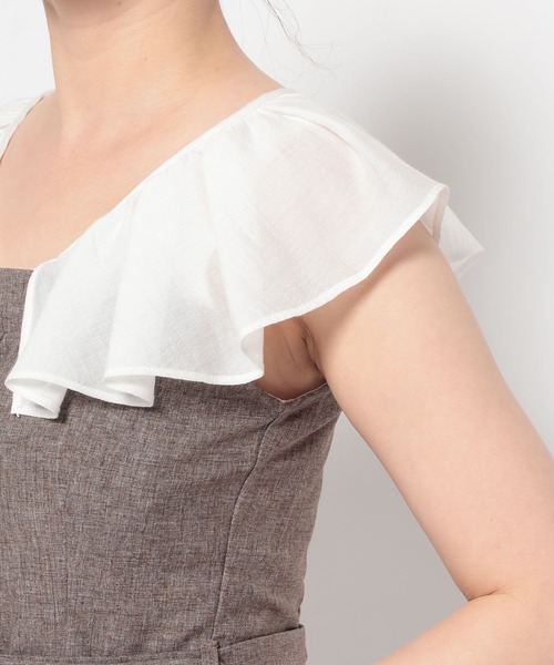 mysty woman（ミスティウーマン）の「フリルブラウスドッキングワンピース 666527（ワンピース・レディース・グレー/ブラウン・FREE）」の16枚目の写真