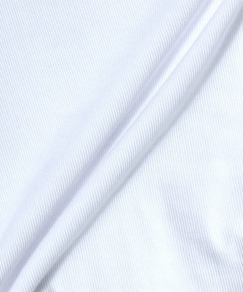 ANPAS（アンパス）の「Ribbed-Knit V-Neck Short-Sleeve Tee / テレコVネック ワンポイント刺繍 半袖Tシャツ メンズ レディース ユニセックス（Tシャツ/カットソー・メンズ・ホワイト/ブラック・S/M/L）」の8枚目の写真