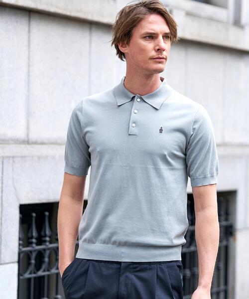 DRESSTERIOR(ドレステリア)の「【ウォッシャブル】コットンシルク混 ニットポロシャツ(ニット/セーター・メンズ・ブラック/グレー/ダークブラウン・94/92/91/90)」の1枚目の写真