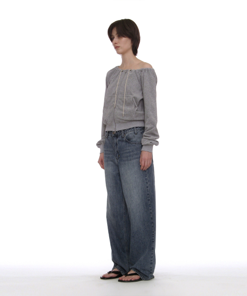 PARTIMENTO WOMEN(パルティメントウィメン)の「テリードローストリングオフショルダージップアップトップ_メランジ(その他トップス・レディース・その他・SMALL/MEDIUM)」の3枚目の写真