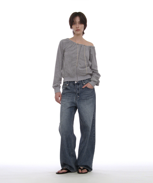 PARTIMENTO WOMEN(パルティメントウィメン)の「テリードローストリングオフショルダージップアップトップ_メランジ(その他トップス・レディース・その他・SMALL/MEDIUM)」の5枚目の写真