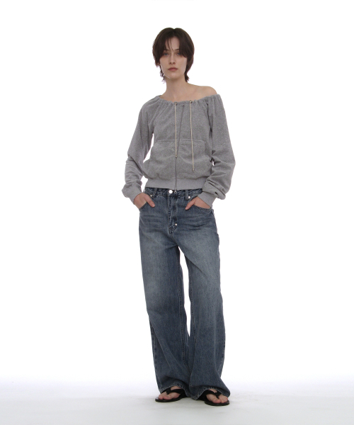 PARTIMENTO WOMEN(パルティメントウィメン)の「テリードローストリングオフショルダージップアップトップ_メランジ(その他トップス・レディース・その他・SMALL/MEDIUM)」の6枚目の写真