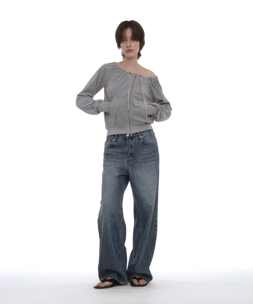 PARTIMENTO WOMEN(パルティメントウィメン)の「テリードローストリングオフショルダージップアップトップ_メランジ(その他トップス・レディース・その他・SMALL/MEDIUM)」の7枚目の写真