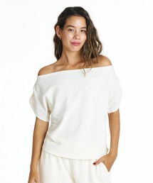 ROXY/ロキシー 半袖 Tシャツ セットアップ対応 オフショルダーニット SUNSET BREEZE TOPS Tシャツ RDK262042