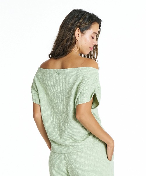 ROXY(ロキシー)の「ROXY/ロキシー 半袖 Tシャツ セットアップ対応 オフショルダーニット SUNSET BREEZE TOPS Tシャツ RDK262042(Tシャツ/カットソー・レディース・ブラック/ナチュラル/グリーン・M)」の10枚目の写真