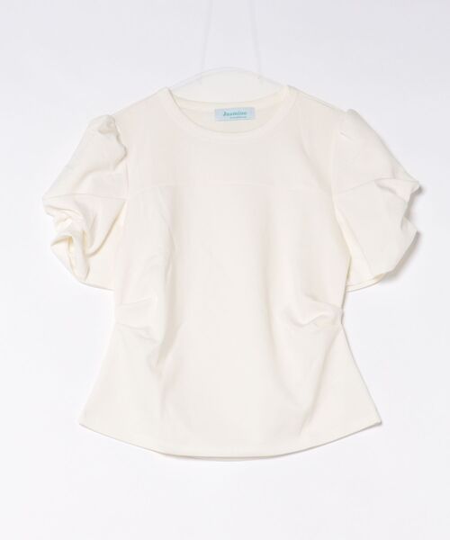 Jasmine Grandiflorum(ジャスミングランディフローラム)の「【Jasmine】パワショル切り替えTシャツ(Tシャツ/カットソー・レディース・ブルー/ブラック/アイボリー・FREE)」の5枚目の写真