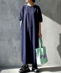 antiqua（アンティカ）の「綿100% 五分袖 コクーン ロングワンピース（ワンピース）」