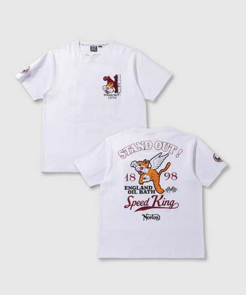 Norton(ノートン)の「【Norton/ノートン】 キャラクター バック刺繍 クルーネック 半袖Tシャツ(Tシャツ/カットソー・メンズ・ブラック/ホワイト・M/L/XL)」の1枚目の写真