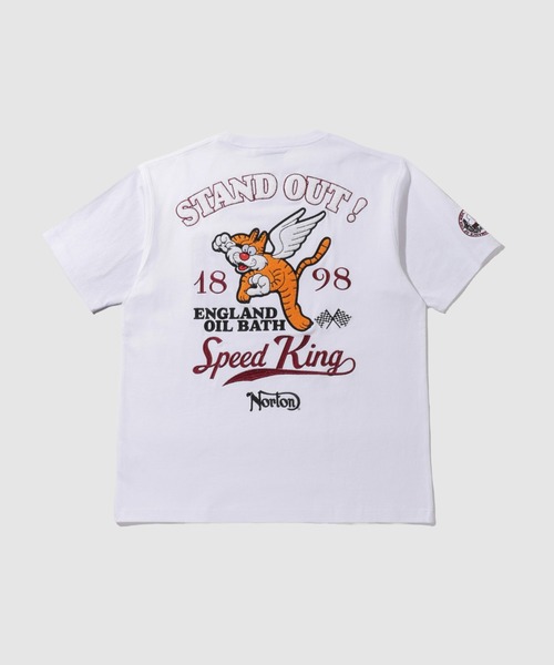 Norton(ノートン)の「【Norton/ノートン】 キャラクター バック刺繍 クルーネック 半袖Tシャツ(Tシャツ/カットソー・メンズ・ブラック/ホワイト・M/L/XL)」の6枚目の写真