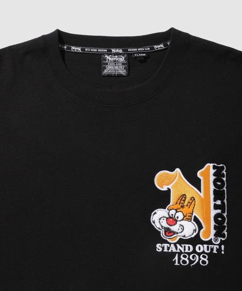 Norton(ノートン)の「【Norton/ノートン】 キャラクター バック刺繍 クルーネック 半袖Tシャツ(Tシャツ/カットソー・メンズ・ブラック/ホワイト・M/L/XL)」の7枚目の写真