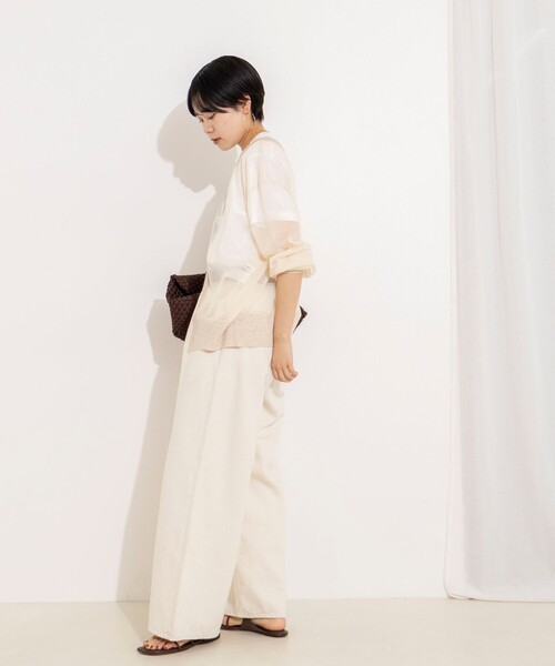 Rie Miller(リエミラー)の「シアー2WAYカーディガン星インターシャ(カーディガン/ボレロ・レディース・ベージュ/ブラック/サックスブルー・38)」の15枚目の写真