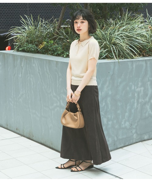 BAYFLOW（ベイフロー）の「[WEB限定]コンパクトサマーシアーポロニット（ポロシャツ・レディース・アイボリー/ブラック/ネイビー/ブラウン・SMALL/MEDIUM）」の16枚目の写真