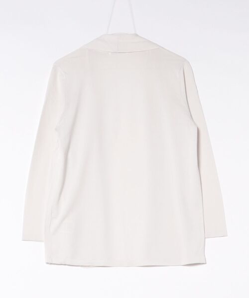 m.f.editorial(エムエフエディトリアル)の「【ストレッチ 接触冷感 UVカット 毛玉防止 ウォッシャブル】m.f.エディトリアル レディース 快適機能 前立てリブ トッパー ニット カーディガン(カーディガン/ボレロ・レディース・ブラック/アイボリー・LARGE/MEDIUM)」の3枚目の写真