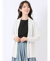 m.f.editorial | 【ストレッチ 接触冷感 UVカット 毛玉防止 ウォッシャブル】m.f.エディトリアル レディース 快適機能 前立てリブ トッパー ニット カーディガン(カーディガン/ボレロ)