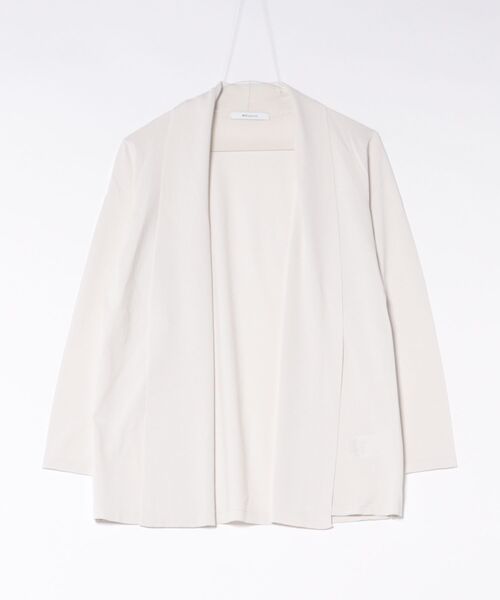 m.f.editorial(エムエフエディトリアル)の「【ストレッチ 接触冷感 UVカット 毛玉防止 ウォッシャブル】m.f.エディトリアル レディース 快適機能 前立てリブ トッパー ニット カーディガン(カーディガン/ボレロ・レディース・ブラック/アイボリー・LARGE/MEDIUM)」の6枚目の写真