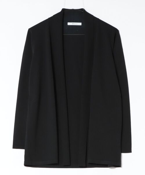 m.f.editorial(エムエフエディトリアル)の「【ストレッチ 接触冷感 UVカット 毛玉防止 ウォッシャブル】m.f.エディトリアル レディース 快適機能 前立てリブ トッパー ニット カーディガン(カーディガン/ボレロ・レディース・ブラック/アイボリー・LARGE/MEDIUM)」の16枚目の写真
