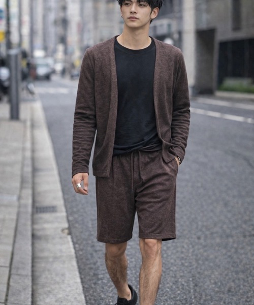 VIBGYOR(ヴィブジョー)の「【Bls】 【ZM】【Bling Leads】パイルスリムショートパンツ(BL)(その他パンツ・メンズ・グレー系その他/モカ/ブラウン系その他・LARGE)」の1枚目の写真