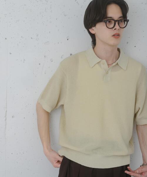 SENSE OF PLACE by URBAN RESEARCH(センスオブプレイスバイアーバンリサーチ)の「『洗濯可』エアリーメランジニットポロシャツ(ニット/セーター・メンズ・ブラック/アイボリー/ネイビー/モカ/チャコールグレー・MEDIUM/LARGE)」の11枚目の写真