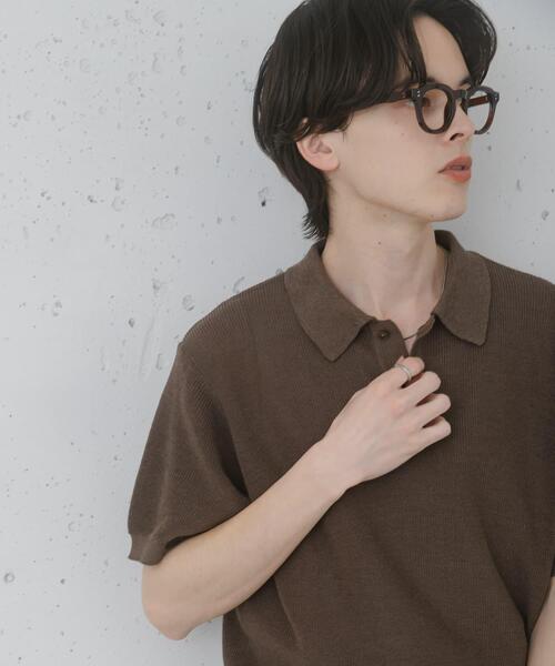 SENSE OF PLACE by URBAN RESEARCH(センスオブプレイスバイアーバンリサーチ)の「『洗濯可』エアリーメランジニットポロシャツ(ニット/セーター・メンズ・ブラック/アイボリー/ネイビー/モカ/チャコールグレー・MEDIUM/LARGE)」の13枚目の写真