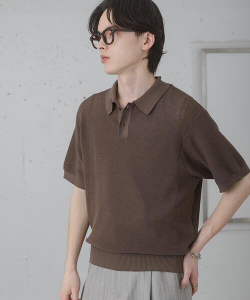 SENSE OF PLACE by URBAN RESEARCH(センスオブプレイスバイアーバンリサーチ)の「『洗濯可』エアリーメランジニットポロシャツ(ニット/セーター・メンズ・ブラック/アイボリー/ネイビー/モカ/チャコールグレー・MEDIUM/LARGE)」の17枚目の写真