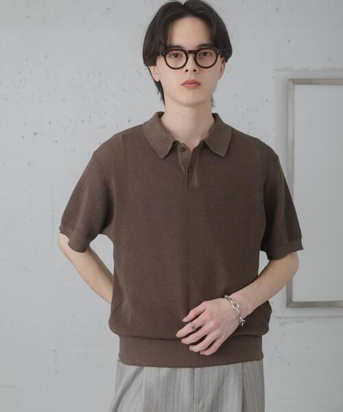 SENSE OF PLACE by URBAN RESEARCH(センスオブプレイスバイアーバンリサーチ)の「『洗濯可』エアリーメランジニットポロシャツ(ニット/セーター・メンズ・ブラック/アイボリー/ネイビー/モカ/チャコールグレー・MEDIUM/LARGE)」の18枚目の写真