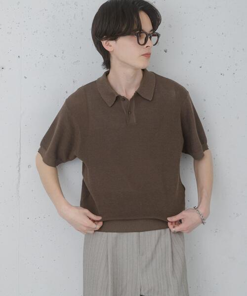 SENSE OF PLACE by URBAN RESEARCH(センスオブプレイスバイアーバンリサーチ)の「『洗濯可』エアリーメランジニットポロシャツ(ニット/セーター・メンズ・ブラック/アイボリー/ネイビー/モカ/チャコールグレー・MEDIUM/LARGE)」の19枚目の写真