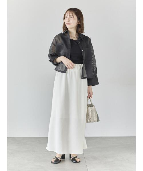 Te chichi（テチチ）の「バイアスサテンスカート（スカート・レディース・オフホワイト/グレー/グリーン・F）」の18枚目の写真