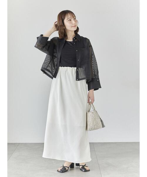 Te chichi（テチチ）の「バイアスサテンスカート（スカート・レディース・オフホワイト/グレー/グリーン・F）」の19枚目の写真