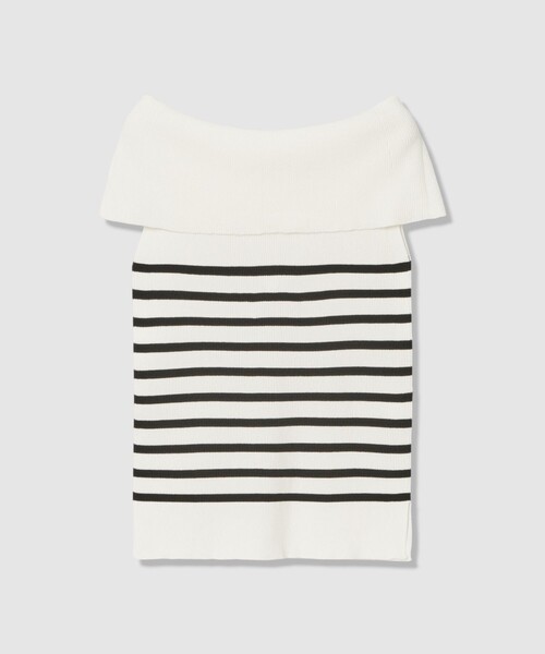 ANAYI（アナイ）の「オフショルダーリブ プルオーバー（ニット/セーター・レディース・ホワイト/ネイビー/ホワイト系その他/レッド・36/38）」の2枚目の写真