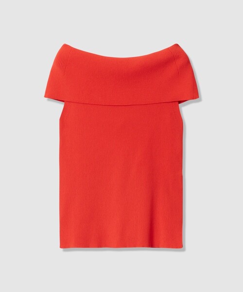 ANAYI（アナイ）の「オフショルダーリブ プルオーバー（ニット/セーター・レディース・ホワイト/ネイビー/ホワイト系その他/レッド・36/38）」の4枚目の写真