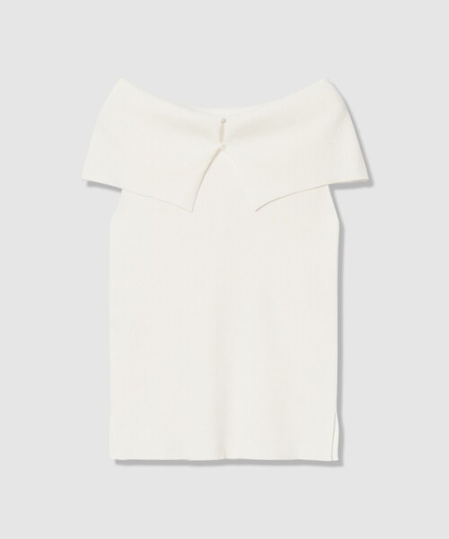 ANAYI（アナイ）の「オフショルダーリブ プルオーバー（ニット/セーター・レディース・ホワイト/ネイビー/ホワイト系その他/レッド・36/38）」の5枚目の写真