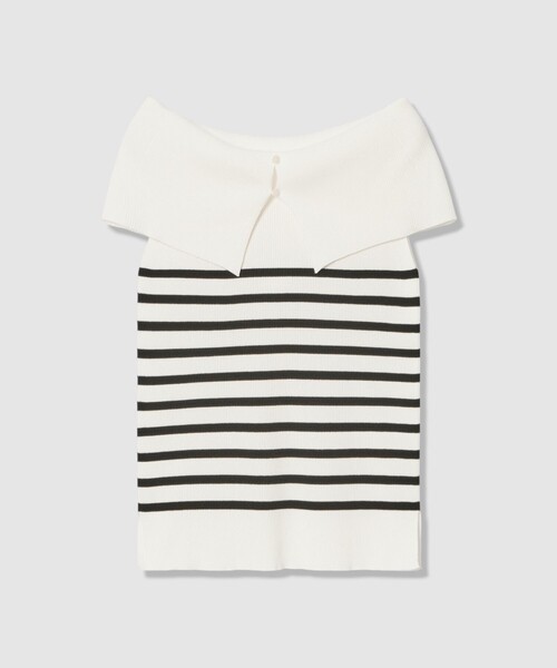 ANAYI（アナイ）の「オフショルダーリブ プルオーバー（ニット/セーター・レディース・ホワイト/ネイビー/ホワイト系その他/レッド・36/38）」の8枚目の写真