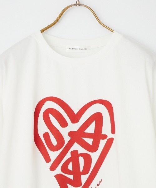 MAISON DE L'ALLURE（メゾンドゥラリュール）の「[MAISON DE L'ALLURE/メゾンドゥラリュール] アソートロゴ プリントTシャツ（Tシャツ/カットソー・レディース・ホワイト/ブルー/チャコールグレー/オフホワイト・F）」の9枚目の写真