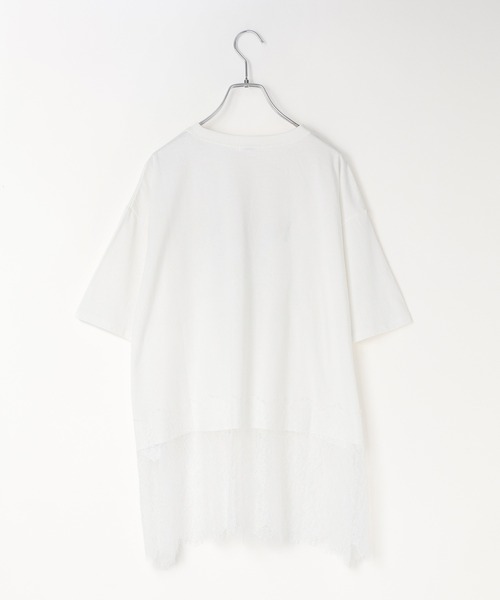 LOWRYS FARM(ローリーズファーム)の「スソレースロゴTEE 771114(Tシャツ/カットソー・レディース・グレー/ブラック/ホワイト・FREE)」の5枚目の写真
