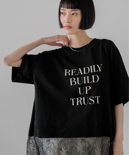 LOWRYS FARM(ローリーズファーム)の「スソレースロゴTEE 771114(Tシャツ/カットソー・レディース・グレー/ブラック/ホワイト・FREE)」の22枚目の写真