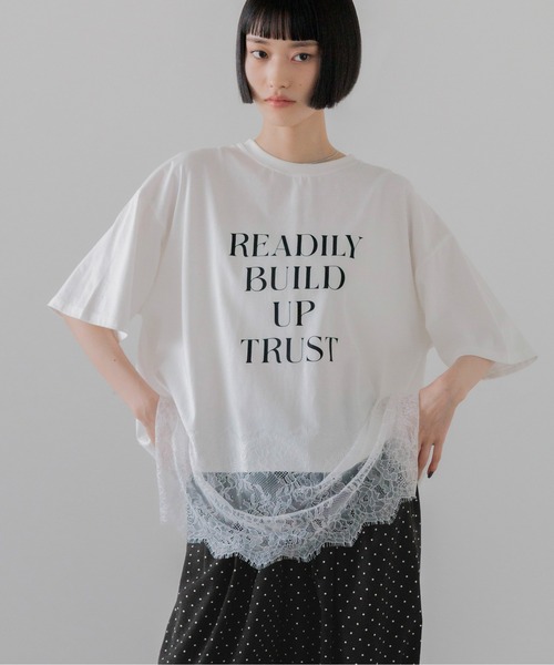 LOWRYS FARM(ローリーズファーム)の「スソレースロゴTEE 771114(Tシャツ/カットソー・レディース・グレー/ブラック/ホワイト・FREE)」の15枚目の写真