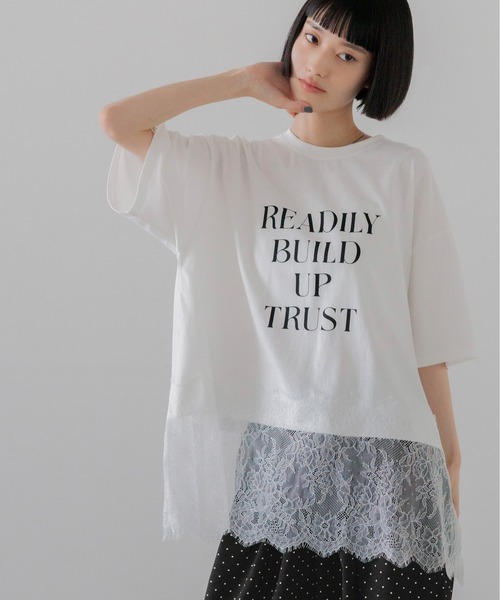 LOWRYS FARM(ローリーズファーム)の「スソレースロゴTEE 771114(Tシャツ/カットソー・レディース・グレー/ブラック/ホワイト・FREE)」の16枚目の写真