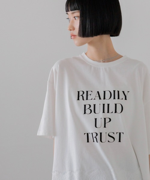 LOWRYS FARM(ローリーズファーム)の「スソレースロゴTEE 771114(Tシャツ/カットソー・レディース・グレー/ブラック/ホワイト・FREE)」の18枚目の写真